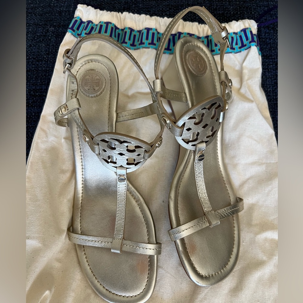 Tory Burch Gold Miller Sandals